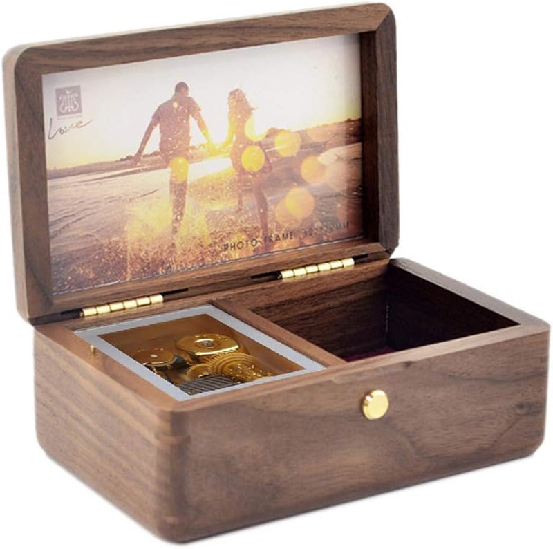 Sinzyo Custom Photo You are My Sunshine Wood Jewelry Music Box Vintage Wind Up Musical Box Gift For Christmas,Birthday,Valentine's Day(Walnut Wooden) - Image 1